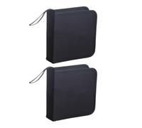 YSJCHEBS Borsa per CD Nera da 2 Pezzi, Scatola per CD, Borsa per CD in Tessuto Oxford per Auto, Pratica Custodia per Dvd, Scatola Porta CD da 40 capacità