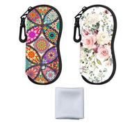 YSJCHEBS Borsa Per Occhiali Da 2 Pezzi, Panno Per Occhiali Da 1 Pezzo, Custodia Per Occhiali Da Sole, Borsa Di Protezione Per Occhiali, Custodia Per Occhiali Con Cerniera, Pratica Borsa Per Occhiali