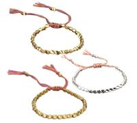 YSJCHEBS Bracciali con Perline 3 Pezzi, Bracciali Intrecciati, Bracciali con Nappe, Bracciali Vintage, Bracciali Boho, Bracciali Regolabili