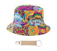 YSJCHEBS Cappello A Secchiello Stampato Colorato Da 1 Pezzo, Clip Per Cappello Da 1 Pezzo, Cappello Da Sole Reversibile, Cappello Da Sole Traspirante E Confortevole, Cappello Da Decorazione Per Feste