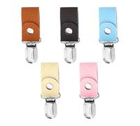 YSJCHEBS Clip Per Cappello In Pelle, 5 Pezzi, Nero, Marrone, Azzurro, Rosa, Bianco, Portatile, Facile Da Usare, Accessori Da Viaggio Per Donna
