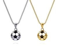 YSJCHEBS Collana Con Elementi di Calcio in 2 Pezzi - Acciaio Inossidabile, Accessori per Tifosi, Ciondoli Creativi e Alla Moda