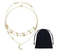 YSJCHEBS Collana con Stella E Luna da 1 Pezzo, Custodia da 1 Pezzo, Gioielli in Stile Bohémien, Collana con Stella E Luna alla Moda, Collana Multistrato, Collana Regolabile