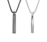 YSJCHEBS Collana da Uomo in Acciaio al Titanio da 2 Pezzi, Catena da Uomo, Catena in Acciaio Inossidabile da Uomo, Pendente per Collana, Catena con Pendente da Uomo