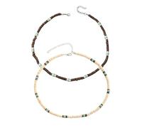 YSJCHEBS Collana di Perle 2 Pezzi, Stile Boho con Perline di Legno, Vintage di Moda, da Spiaggia - Gioielli Fatti a Mano Impermeabili