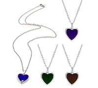 YSJCHEBS Collana Termocromica 4 Pezzi, Collana con Ciondolo A Forma di Cuore, Collana Creativa, Collana Regalo, Collana con Ciondolo con Foto
