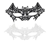 YSJCHEBS Confezione da 2 Maschere per Occhi in Pizzo di Pipistrello, Maschere alla Moda E Sexy per Le Donne, Maschere Vuote Personalizzate, Maschere in Maschera, Maschere per Costumi da Festa
