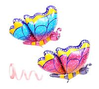 YSJCHEBS Confezione da 2 Palloncini A Farfalla, 1 Rotolo di Nastro, Farfalla Decorativa per Compleanno Bambini, Palloncino Tridimensionale in Foglio di Alluminio