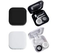 YSJCHEBS Confezione Da 2 Scatole Quadrate Per Lenti A Contatto, Scatole Semplici, Scatole Con Specchio, Mini Scatole, Accessori Per Lenti A Contatto