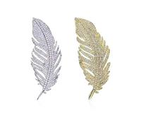 YSJCHEBS Confezione da 2 Spille di Piume, Spille alla Moda Semplici, Corsetti Elei per Le Donne, Spille in Metallo Creative, Accessori con Fibbie per Sciarpe, Spille Decorative per Abiti