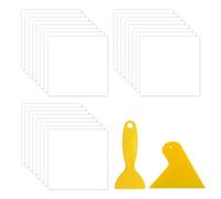 YSJCHEBS Confezione da 24 Adesivi per Piastrelle Bianche, 2 Raschietti, Adesivi per Piastrelle da Parete Autoadesivi, Adesivi Semplici Impermeabili, Adatti per Bagno, Cucina, Lavandino (15 X 15 Cm)