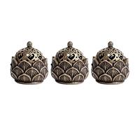 YSJCHEBS Confezione da 3 Bruciatore di Incenso di Loto, Bruciatore di Incenso di Loto con Coperchio, Mini Portacandele di Incenso, Ornamenti retrò Creativi, Decorazioni per La Casa, Portacandele, Bar