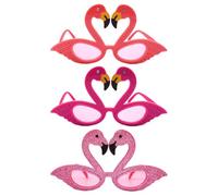 YSJCHEBS Confezione da 3 Occhiali da Vestire Fenicotteri, Occhiali da Sole Divertenti, Occhiali novità, Occhiali da Sole Stile Hawaiano, Occhiali da Sole Fenicotteri, Accessori per Vestire Feste