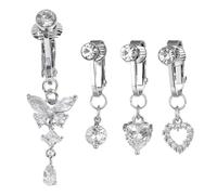 YSJCHEBS Confezione da 4 Clip per Ombelico, Gioielli per Piercing All'Ombelico Finto, Gioielli Accessori per Il Corpo, Ciondolo per Ombelico Non Forato