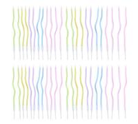 YSJCHEBS Confezione da 48 Candele Curve, Candele Colorate, Candele Decorazione Torta, Candele Decorazione Creativa, Candeline Compleanno, Accessori Torta