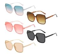 YSJCHEBS Confezione Da 5 Occhiali Da Festa, Occhiali Da Sole Da Donna, Occhiali Quadrati Alla Moda, Occhiali Sfumati Oversize, Occhiali Classici Retrò Per Donne E Uomini