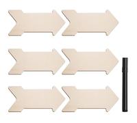YSJCHEBS Confezione da 6 Cartelli Stradali in Legno, 1 Pennarello, Freccia Vuota, Cartello Stradale con Puntatore Scrivibile, Cartello Stradale per Decorazione del Giardino, Cartello da Appendere