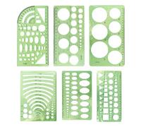 YSJCHEBS Confezione da 6 Righelli Geometrici Verdi, Aiuti per Il Disegno, Strumenti di Misurazione, Righelli in Plastica, Forniture per L'Apprendimento E L'Ufficio