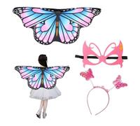 YSJCHEBS Costume da Ala di Farfalla, Maschera e Fascia per Bambini, Unisex, Multicolore, Taglia Unica, Festa, Farfalla