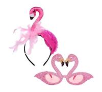 YSJCHEBS Fascia per Fenicotteri da 1 Pezzo, Occhiali da Fenicotteri da 1 Pezzo, Fascia per Capelli da Fenicotteri per Donna, Graziosi Accessori per Capelli in Peluche, Accessori di Abbigliamento