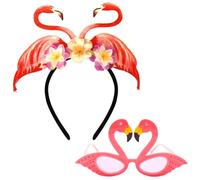 YSJCHEBS Occhiali da Fenicottero da 1 Pezzo E Fascia da Fenicottero da 1 Pezzo, Occhiali Decorativi, Copricapo Divertente, Copricapo da Festa, Copricapo Creativo, Accessori Cosplay
