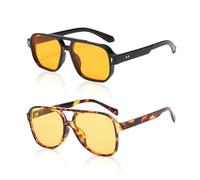YSJCHEBS Occhiali Da Sole Retrò A Doppio Ponte 2 Pezzi, Occhiali Da Sole Polarizzati Alla Moda, Occhiali Antiriflesso, Occhiali Protettivi Da Guida, Occhiali Da Sole Unisex