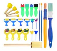 YSJCHEBS Pennelli in Spugna da 20 Pezzi E Pennelli da 5 Pezzi, Strumenti di Pittura per Bambini, Set di Pittura Fai-da-Te, Strumenti di Pittura Multifunzionali, Pennelli in Spugna per Pittura