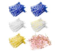 YSJCHEBS Sacchetti Regalo in Rete da 60 Pezzi, Sacchetti Regalo con Coulisse, Sacchetti Regalo Lucidi, Sacchetti Regalo per Feste, Sacchetti per Riporre Piccoli Oggetti