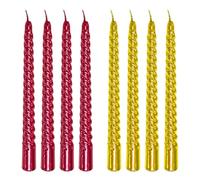 YSJCHEBS Scatola da 2 Candele Lunghe A Spirale, Candele da Tavolo Semplici, Candele Rosse Oro, Candele Affusolate Intrecciate, Candele Decorative per La Casa, Decorazioni Natalizie