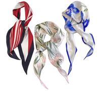 YSJCHEBS Sciarpa Di Seta Sottile 3 Pezzi, Sciarpa Da Donna, Sciarpa Rosa, Sciarpa Di Raso, Sciarpa Di Seta Da Donna, Sciarpa
