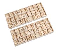 YSJCHEBS Set Alfabeto 2 Pezzi con Vassoio, Lettera Maiuscola, Set Alfabeto Scarabeo, Set Alfabeto Artigianale, Set Alfabeto in Legno per Apprendimento, Decorazione, Fai da Te