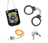 YSJCHEBS Set da Gioco della Polizia da 3 Pezzi, Costume da Polizia per Bambini, Equipaggiamento della Polizia, Costume da SWAT per Bambini, Manette per Bambini, Distintivo della Polizia