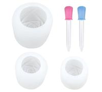 YSJCHEBS Stampi per Candele da 3 Pezzi E Gocciolatori da 2 Pezzi, Stampo per Petali di Rosa, Stampo in Silicone, Stampo per Candele, Stampo per La Produzione di Ghiaccio, Stampo Multifunzionale