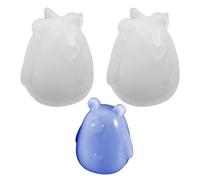 YSJCHEBS Stampo per Orso in Silicone da 2 Pezzi, Stampo per Cristallo per Orso, Stampo per Orso Tridimensionale, Stampo per Orso Simpatico Cartone Animato, Stampo Artigianale in Resina Epossidica