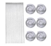 YSJCHEBS Tenda per Porta in Argento da 1 Pezzo E Pendenti A Spirale da 6 Pezzi, Tenda A Catena per Porta, Tenda per Porta con Nappa, Decorazioni per Feste, Decorazione per Scena di Festa