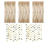 YSJCHEBS Tende con Nappe da 5 Pezzi E Tendaggi A Stella da 2 Pezzi, Decorazioni per Feste, Arrangiamenti per Sfondi per Feste, Decorazioni Scintillanti