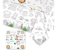 YSJCHEBS Tovaglia di Carta per Pittura Zoo da 1 Pezzo, Tovaglia per Pittura per Bambini, Matrimonio per Eventi per Bambini, Tovaglia per Bambini Tingibile, Tovaglia Artigianale per Bambini