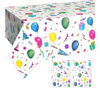 YSJCHEBS Tovaglia per Feste 2 Pezzi, Tovaglia per Compleanno per Bambini, Tovaglia per Feste, Tovaglia per Vacanze, Tovaglia per Buon Compleanno, Decorazione per La Tavola