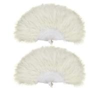 YSJCHEBS Ventagli di Piume da 2 Pezzi, Ventagli Pieghevoli Portatili, Ventagli Pieghevoli da Donna, Oggetti di Scena per Fotografie, Ventagli di Oggetti di Scena per Spettacoli in Maschera