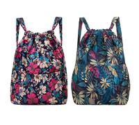 YSJCHEBS Zaini con Stampa Vegetale da 2 Pezzi, Zaini di Grande capacità, Zaini Portatili Leggeri, Borse per Sport all'Aria Aperta, Zaini Resistenti all'Acqua