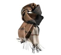 YsJia Sciarpa Quadri Donna - Lana Morbida Sciarpa Invernale Calda con Frange 180x30cm,Beige, Bianco, Giallo, Marrone, Blu, Nero