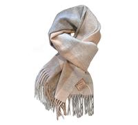 YsJia Sciarpa Quadri Donna - Lana Morbida Sciarpa Invernale Calda con Frange 180x30cm,Beige, Bianco, Giallo, Marrone, Blu, Nero