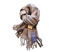 YsJia Sciarpa Quadri Donna - Lana Morbida Sciarpa Invernale Calda con Frange 180x30cm,Beige, Bianco, Giallo, Marrone, Blu, Nero