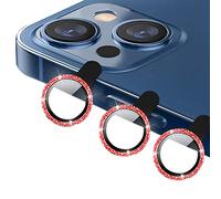 YSJJZRL 3 pellicole per lenti diamantate 9H, in vetro temperato glitterato HD, per iPhone 11/11 Pro/11 Pro Max (per ip11, rosso)