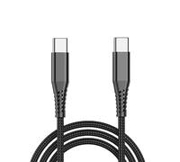 YSJJZRL Cavo da USB C a USB C Nylon intrecciato 66W 6A Caricatore rapido Dati da tipo C a tipo C Cavo per S23 S22 A50 A51 ecc. (1M,Nerone)