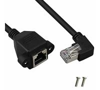 YSJJZRL Cavo di prolunga Ethernet Cat5, (30cm/1ft) Angolo di 90 Gradi RJ45 A Maschio a Femmina Cavo di prolunga per Montaggio a Pannello a Vite(Right)