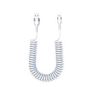 YSJJZRL Cavo micro USB scalabile a spirale, cavo a spirale a molla di espansione 3A Cavo di ricarica rapida per Samsung S7 Edge S6 S2 J7 J5 J3 ecc. (1,5 M,Bianco)