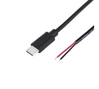 YSJJZRL Tipo C Cavo da USB a filo scoperto Cavo a estremità aperta 5V 2A 2/4 core Riparazione codice di alimentazione Stagno sulla coda Cavo fai-da-te (0,5 M,Tipo maschio-2 fili)