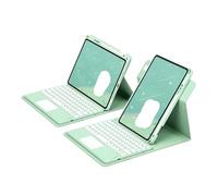 YSJX Square/round Keycap Keyboard 360° Rotating Protective Case Suitable for iPad 10th-Gen 10.9 inch 2022(Fresh Green+Touch Keyboard 2)