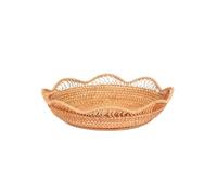 YSJX Storager, Confezione da 1, cestino rotondo in rattan intrecciato a mano, vassoio in vimini, scatola portaoggetti da picnic, contenitore decorativo for articoli vari(S 22cm x 5cm)